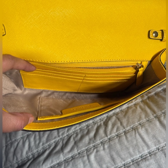 Michael Kors Yellow Leather Tilda Clutch - Picture 4 of 5